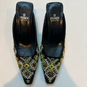 FENDI Embroidered Mule/Slides